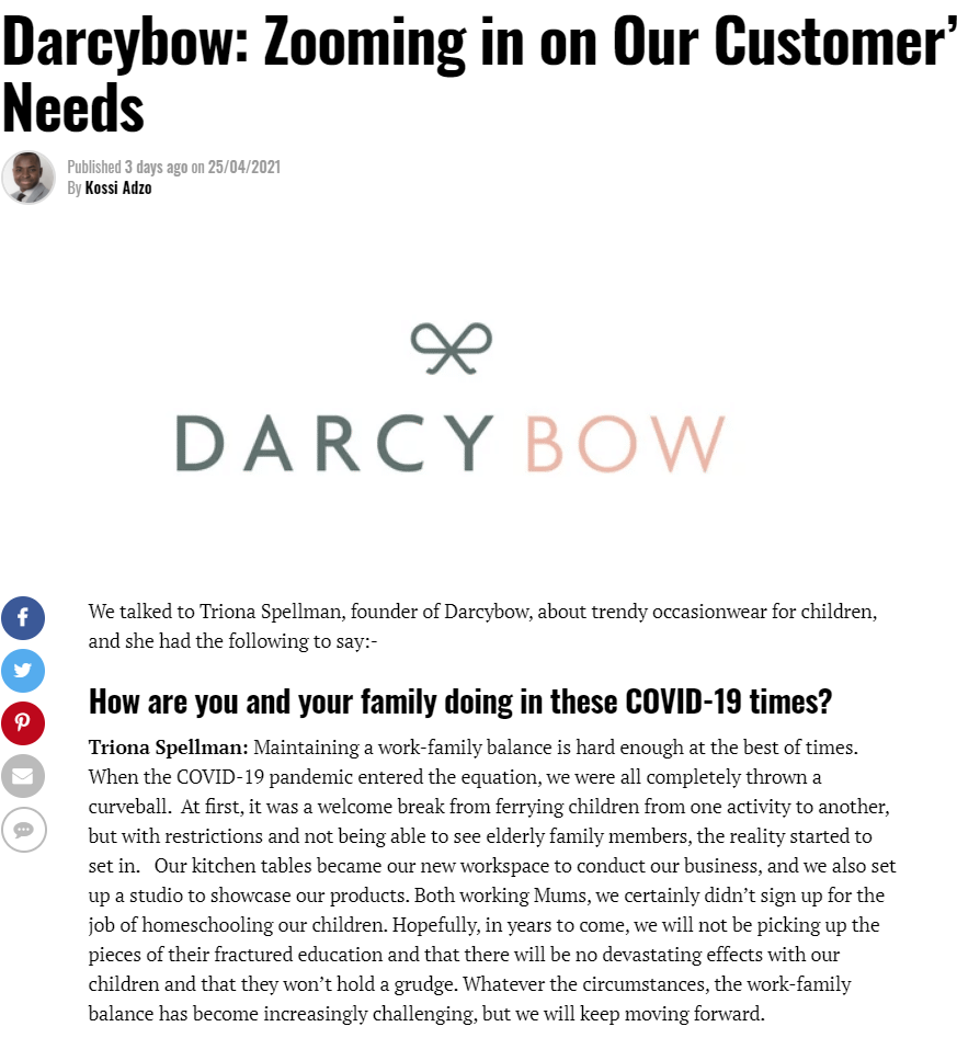 Darcybow: Zooming in on Our Customer’s Needs