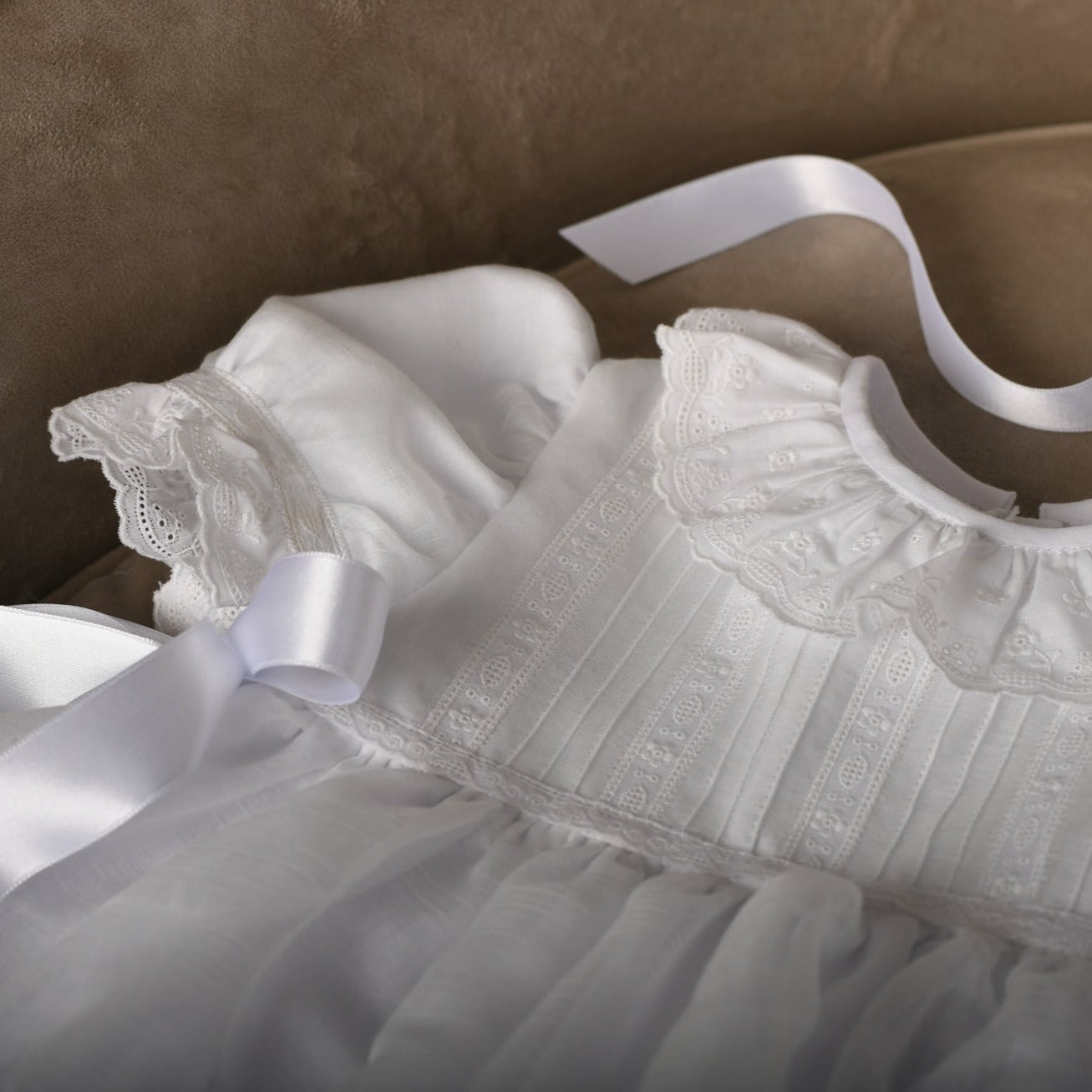 Christening Gown/Bonnet - Emilia - White J066