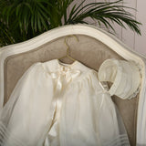 Christening Ensemble - Marie Antoinette - Gown/Cape/Bonnet - Antique Cream 208