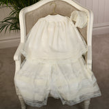 Christening Ensemble - Marie Antoinette - Gown/Cape/Bonnet - Antique Cream 208