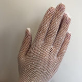 Communion Plumeti Gloves - White & Cream