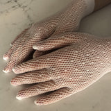 Communion Plumeti Gloves - White & Cream