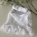 Ceremony Communion Silk Lace Ankle Socks - White & Cream