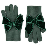 Gloves with giant Velvet Bow - Variety of Colours