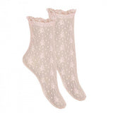 Ceremony Communion Silk Lace Ankle Socks - White & Cream
