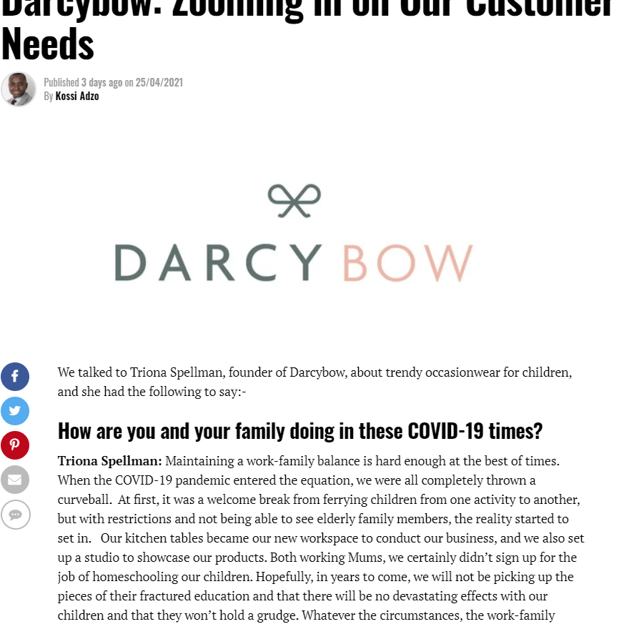 Darcybow: Zooming in on Our Customer’s Needs