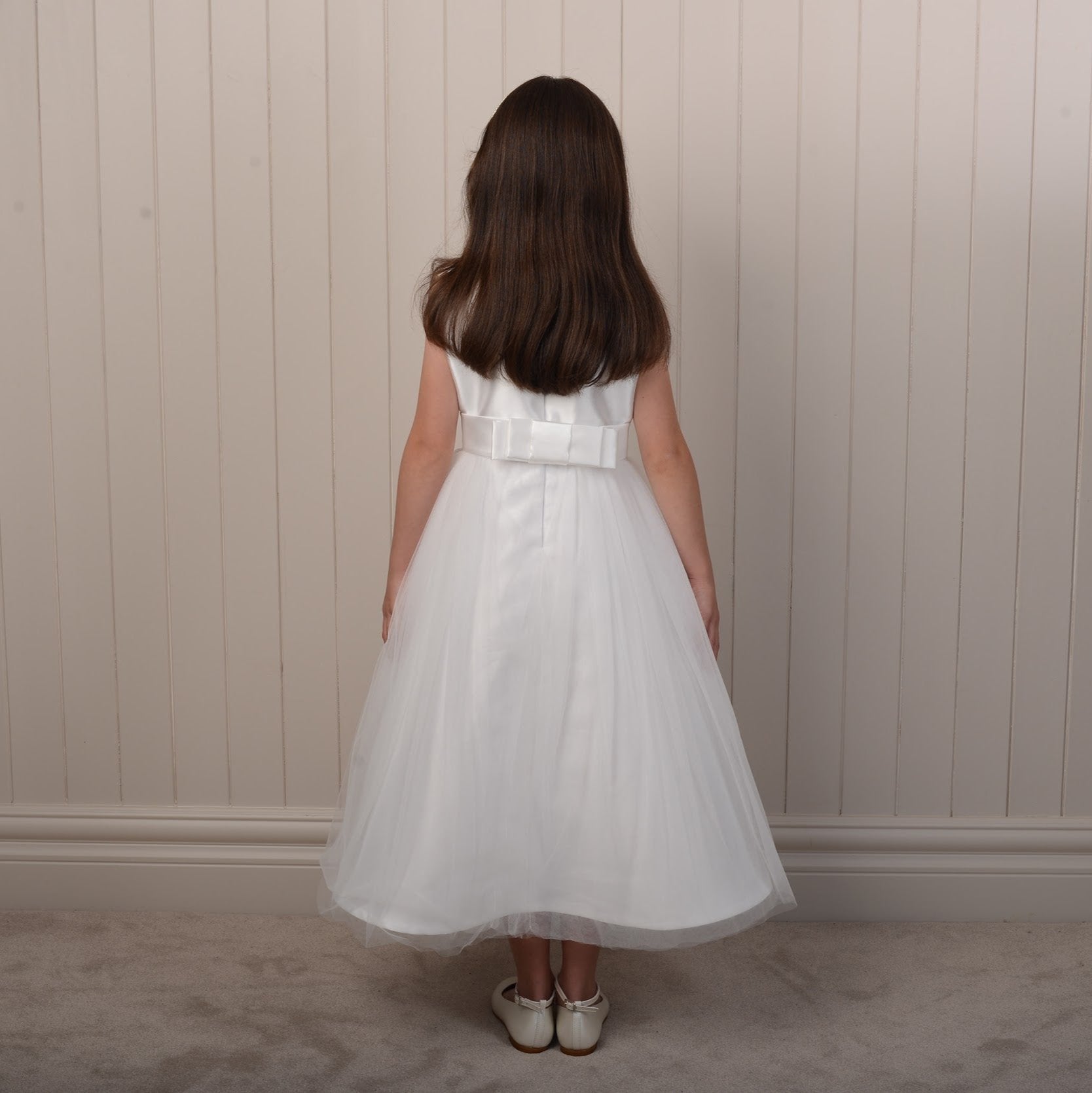 Ella Pearl Collar Small Bow Communion Dress