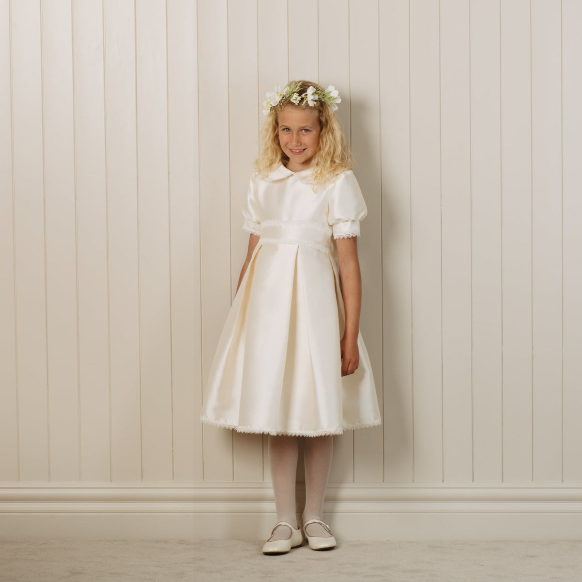 Chloe silk organza communion dress - Little Eglantine