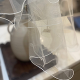 Plain Double Tier Thread Edge Detail Veil - Off-White