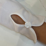 Communion Satin Rose Detail Gloves - White & Ivory/Cream