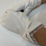 Communion Crystal & Tulle Detail Gloves - White & Ivory/Cream