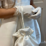 Communion Crystal & Tulle Detail Gloves - White & Ivory/Cream