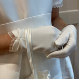 Communion Crystal & Tulle Detail Gloves - White & Ivory/Cream