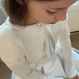 Communion Bolero Cardigan - White & Ivory/Cream