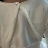 Communion Bolero Cardigan - White & Ivory/Cream