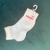 Short Christening Socks with Patterned Cuff - Ivory/Cream