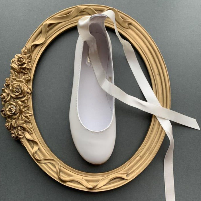 Molly Communion Shoes - White, Ivory, Rose, Silver & Gold